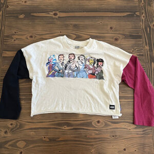 Juniors Star Wars Long Sleeve Tee XL White Black Red Graphic Sci-Fi Top